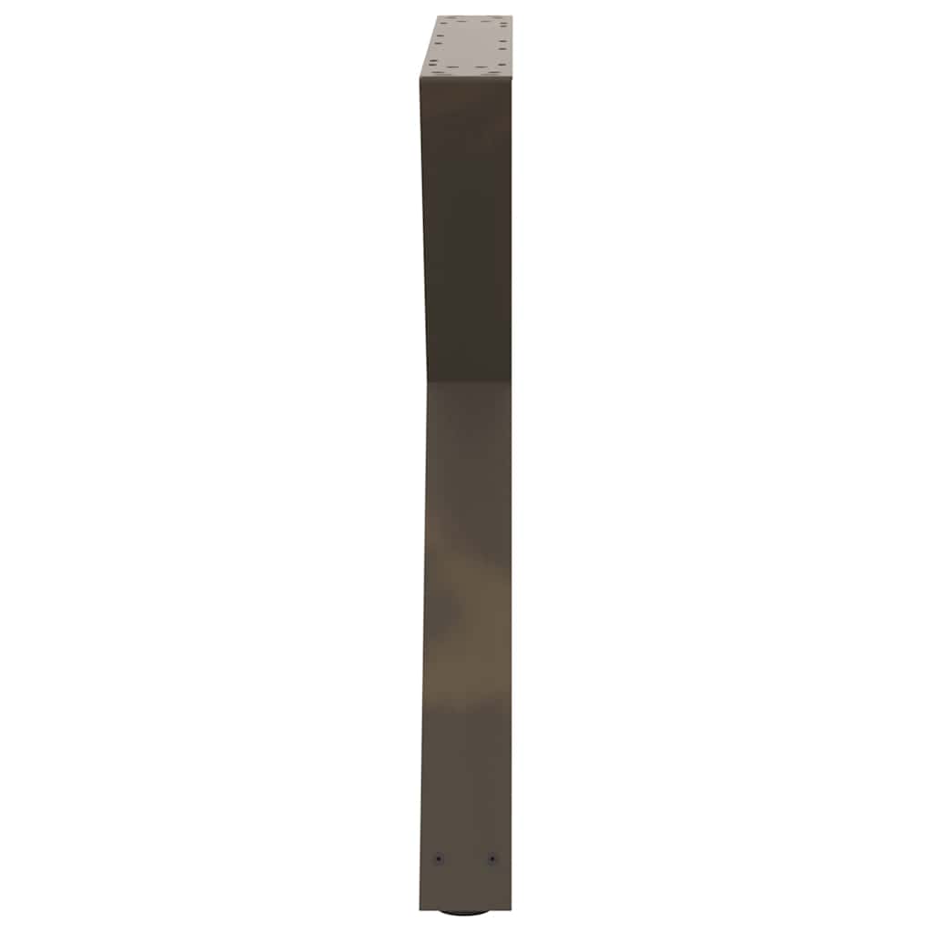 vidaXL Picioare masă de sufragerie, 2 buc., oțel natural, 80x(72-73,3) cm