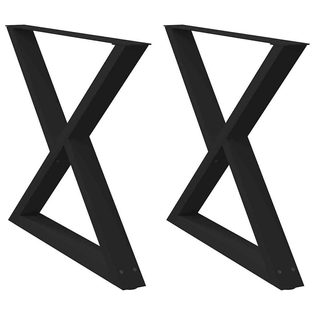 vidaXL Picioare masă de sufragerie, 2 buc., negru, 90x(72-73,3) cm, oțel vidaXL Picioare masă de sufragerie, 2 buc., negru, 90x(72-73,3) cm, oțel