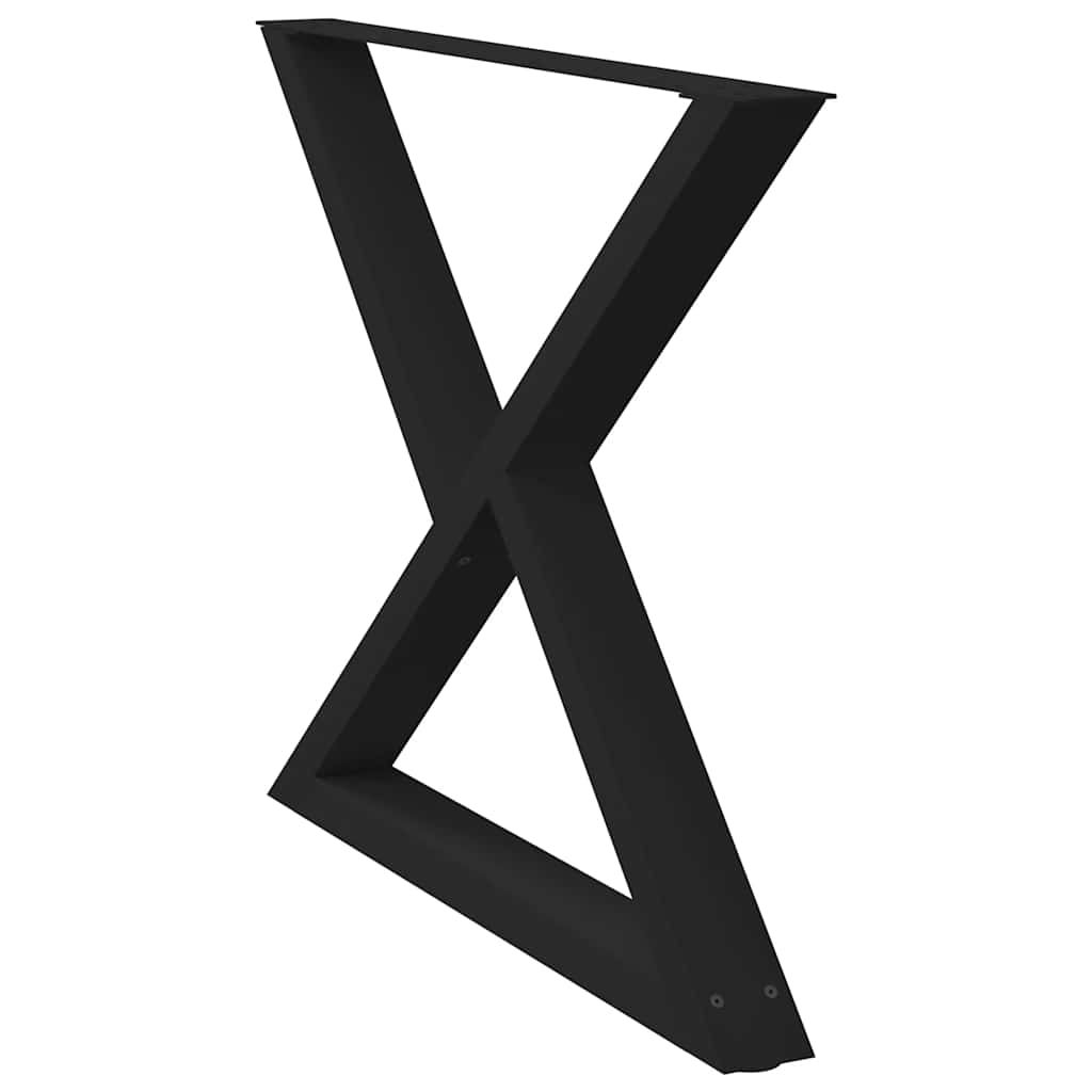 vidaXL Picioare masă de sufragerie, 2 buc., negru, 90x(72-73,3) cm, oțel vidaXL Picioare masă de sufragerie, 2 buc., negru, 90x(72-73,3) cm, oțel