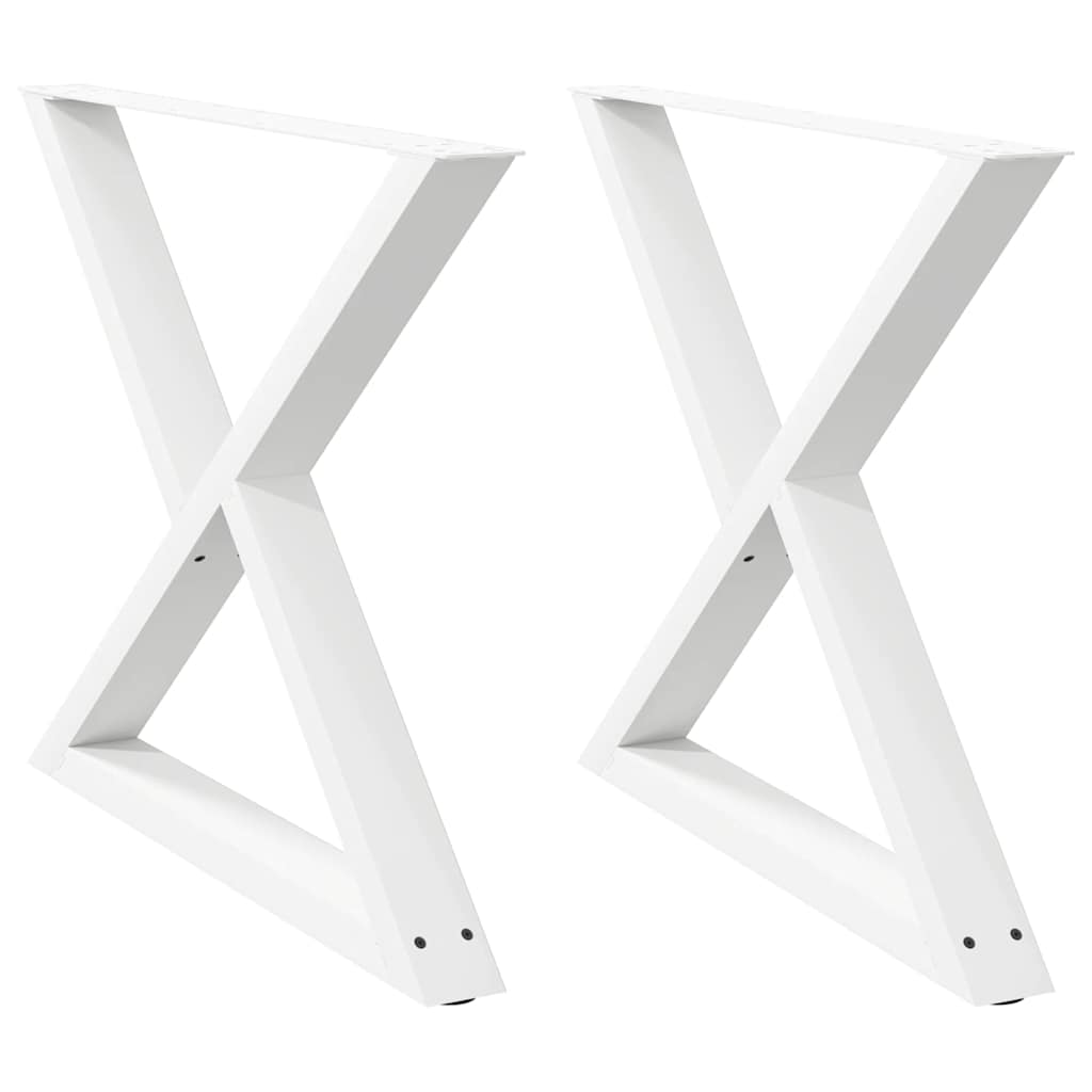vidaXL Picioare masă de sufragerie, 2 buc., alb, 90x(72-73,3) cm, oțel