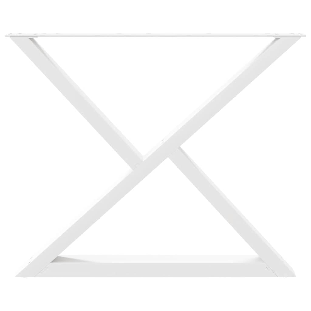 vidaXL Picioare masă de sufragerie, 2 buc., alb, 90x(72-73,3) cm, oțel