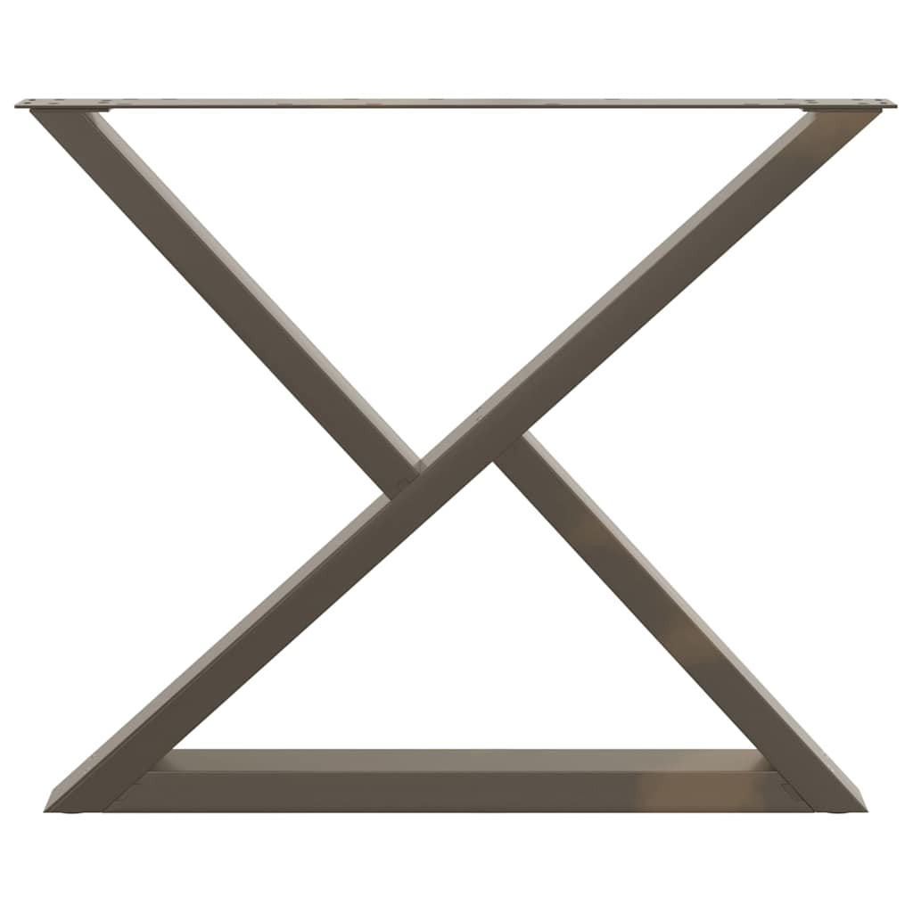 vidaXL Picioare masă de sufragerie, 2 buc., oțel natural, 90 x (72-73,3) cm