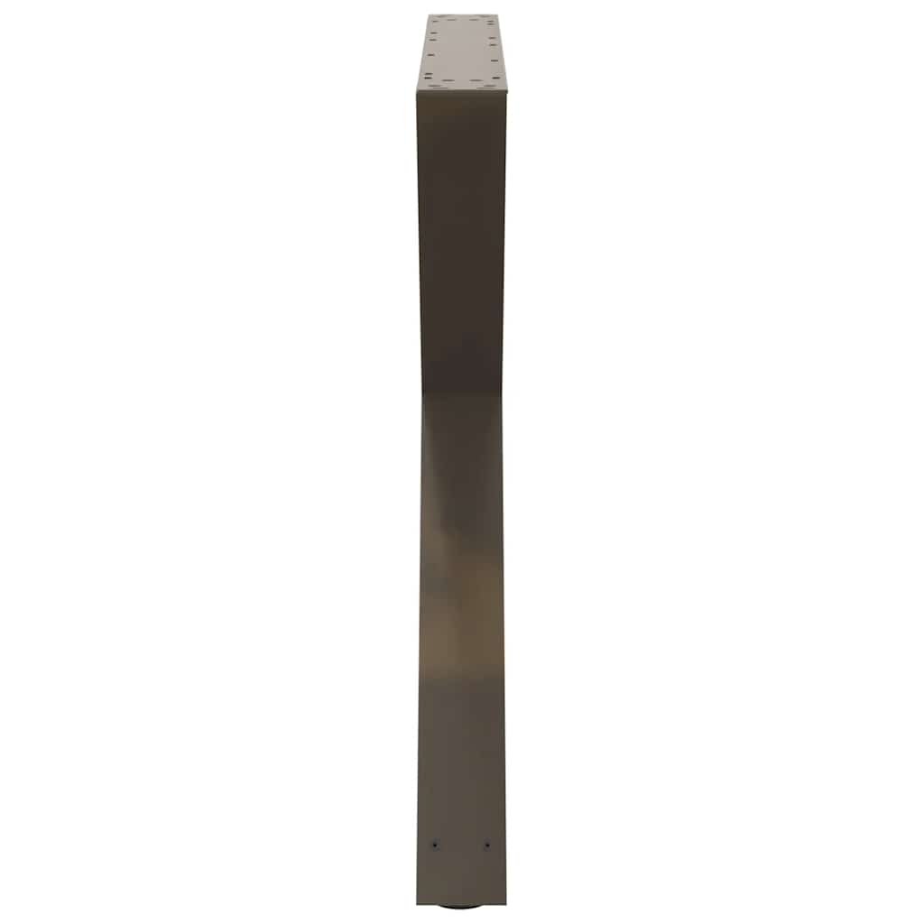 vidaXL Picioare masă de sufragerie, 2 buc., oțel natural, 90 x (72-73,3) cm
