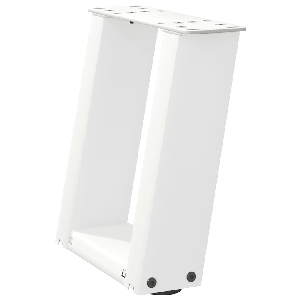 vidaXL Picioare pentru măsuță de cafea în formă de U, 2 buc., alb, 30x(30-31) cm, oțel