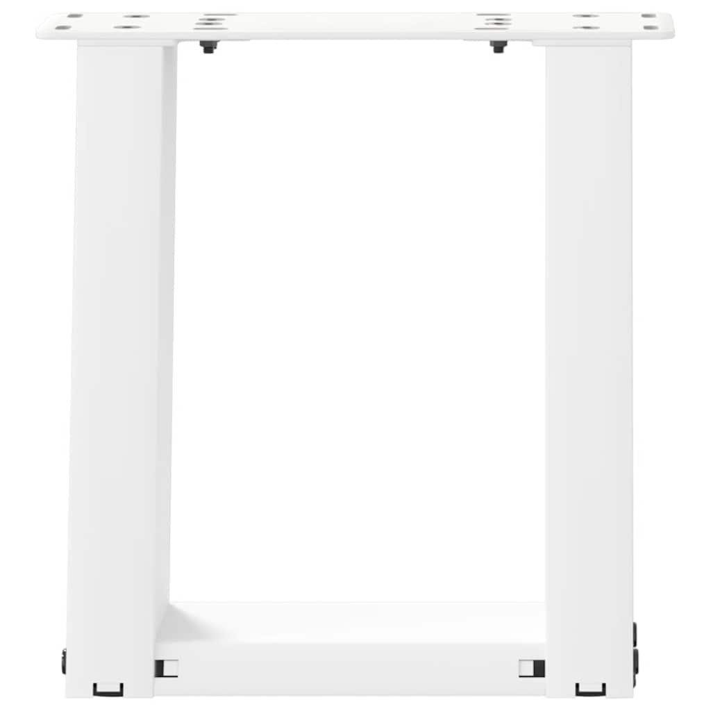 vidaXL Picioare pentru măsuță de cafea în formă de U, 2 buc., alb, 30x(30-31) cm, oțel