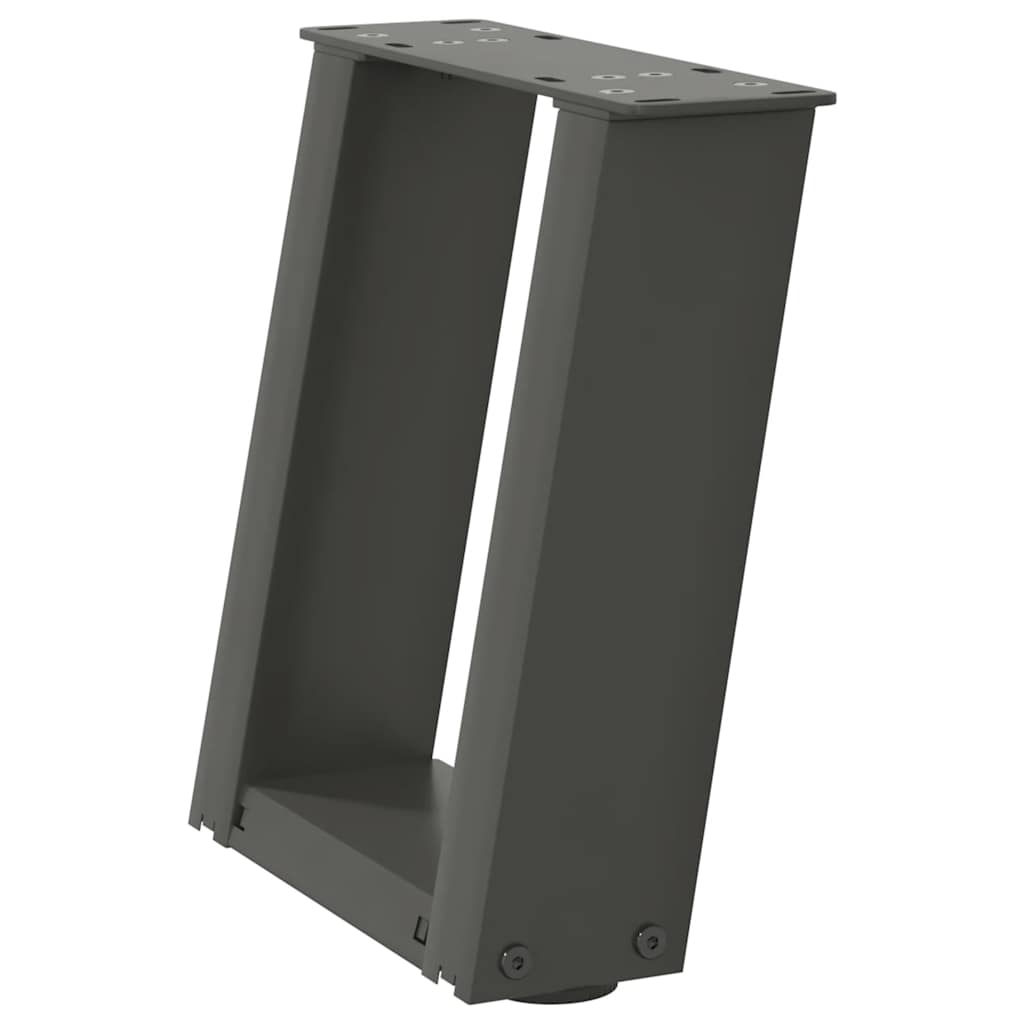 vidaXL Picioare pentru măsuță de cafea în formă de U, 2 buc., antracit, 30x(30-31) cm, oțel