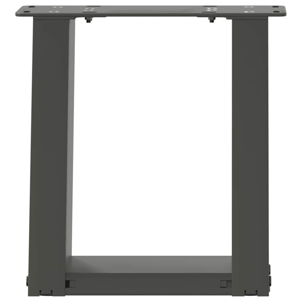 vidaXL Picioare pentru măsuță de cafea în formă de U, 2 buc., antracit, 30x(30-31) cm, oțel