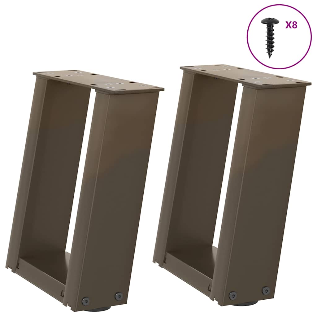 vidaXL Picioare pentru măsuță de cafea în formă de U, 2 buc., oțel natural, 30x(30-31) cm vidaXL Picioare pentru măsuță de cafea în formă de U, 2 buc., oțel natural, 30x(30-31) cm