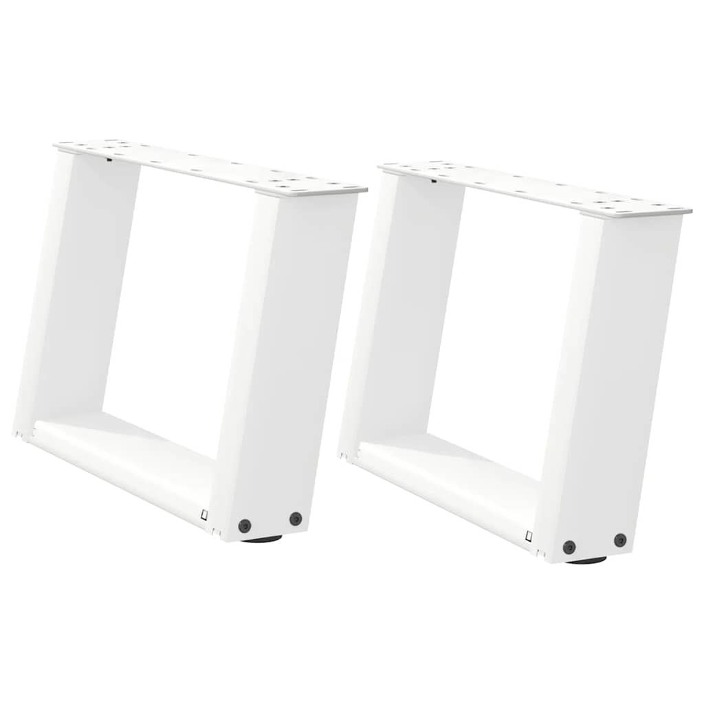 vidaXL Picioare pentru măsuță de cafea în formă de U, 2 buc., alb, 40x(30-31) cm, oțel