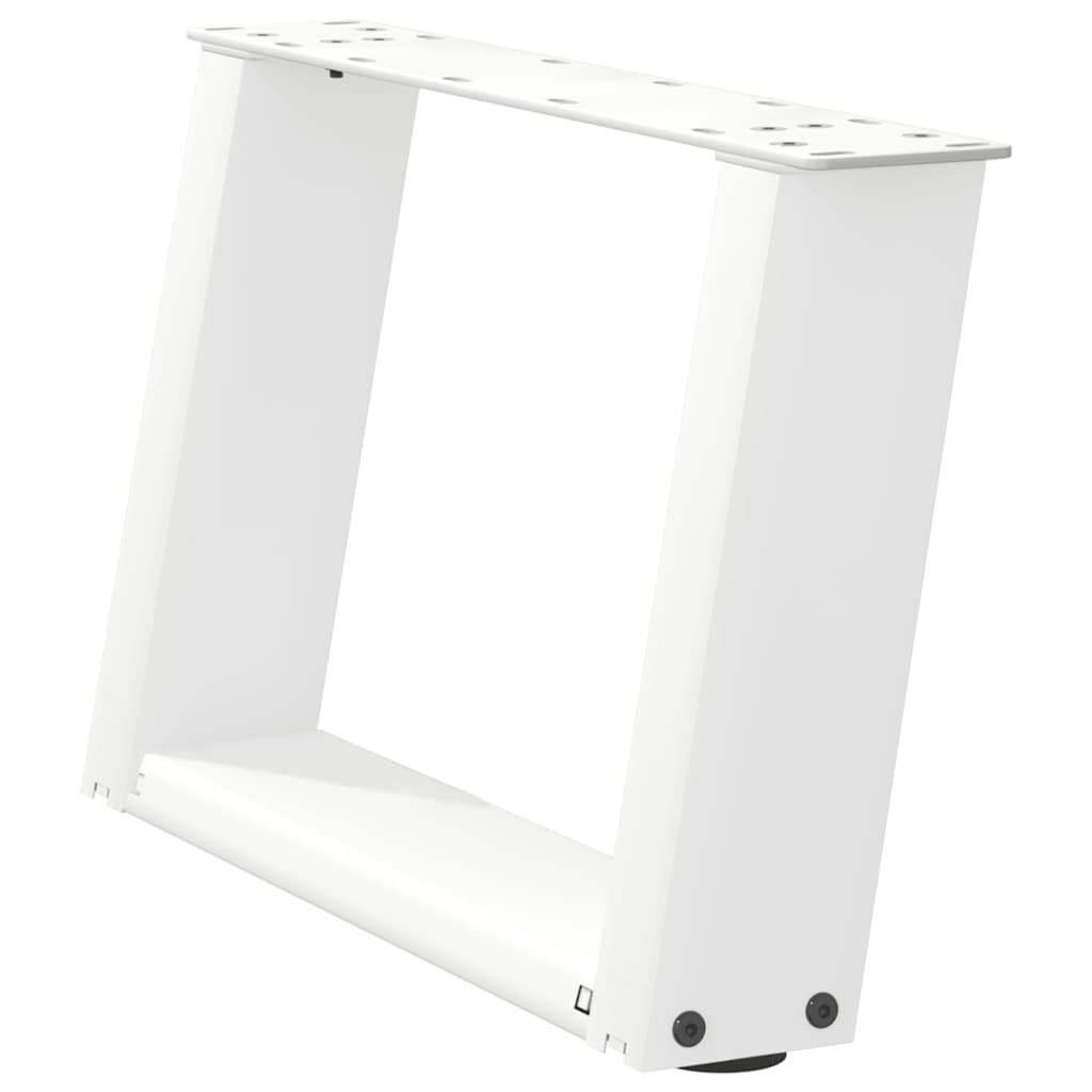 vidaXL Picioare pentru măsuță de cafea în formă de U, 2 buc., alb, 40x(30-31) cm, oțel