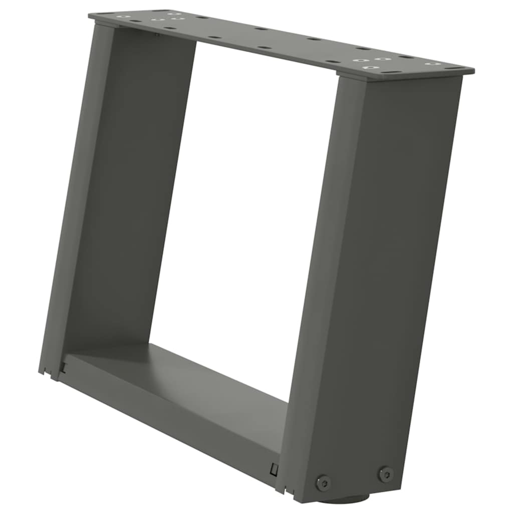 vidaXL Picioare pentru măsuță de cafea în formă de U, 2 buc., antracit, 40x(30-31) cm, oțel