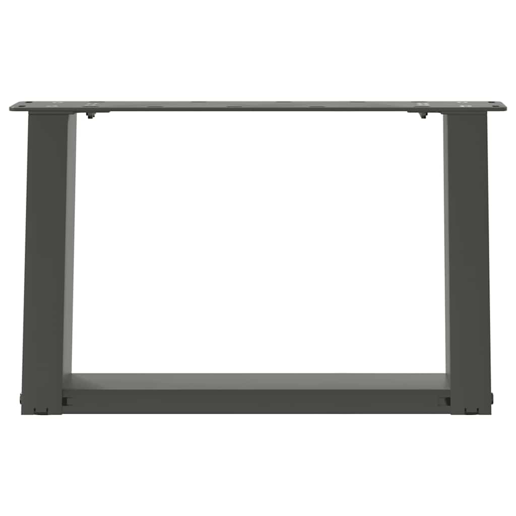 vidaXL Picioare pentru măsuță de cafea în formă de U, 2 buc., antracit, 40x(30-31) cm, oțel