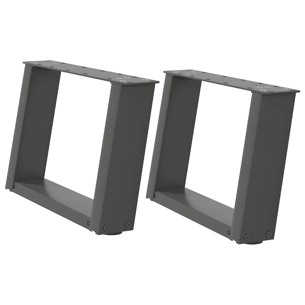 vidaXL Picioare pentru măsuță de cafea în formă de U, 2 buc., antracit, 50x(30-31) cm, oțel vidaXL Picioare pentru măsuță de cafea în formă de U, 2 buc., antracit, 50x(30-31) cm, oțel