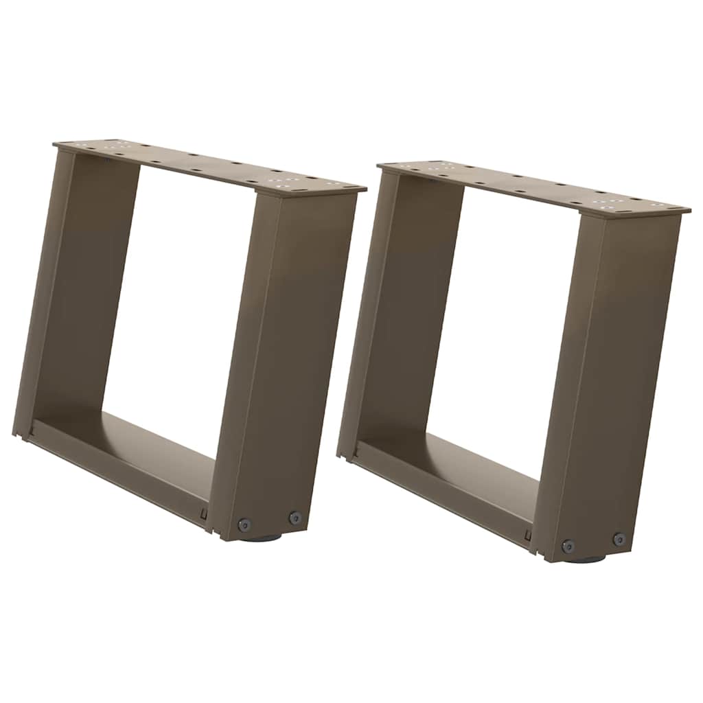 vidaXL Picioare pentru măsuță de cafea în formă de U, 2 buc., oțel natural, 50x(30-31) cm