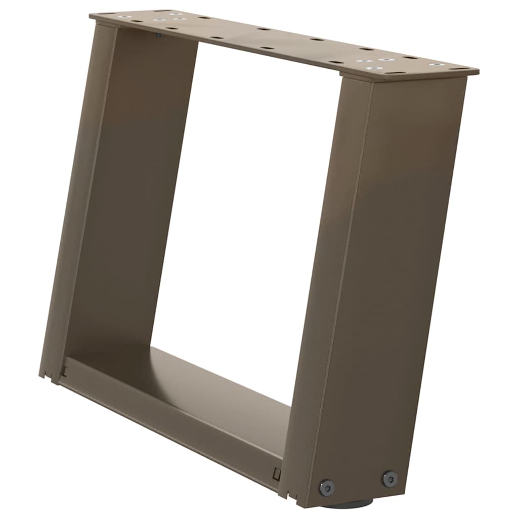 vidaXL Picioare pentru măsuță de cafea în formă de U, 2 buc., oțel natural, 50x(30-31) cm