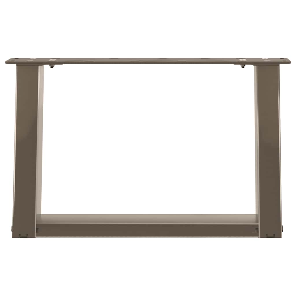 vidaXL Picioare pentru măsuță de cafea în formă de U, 2 buc., oțel natural, 50x(30-31) cm