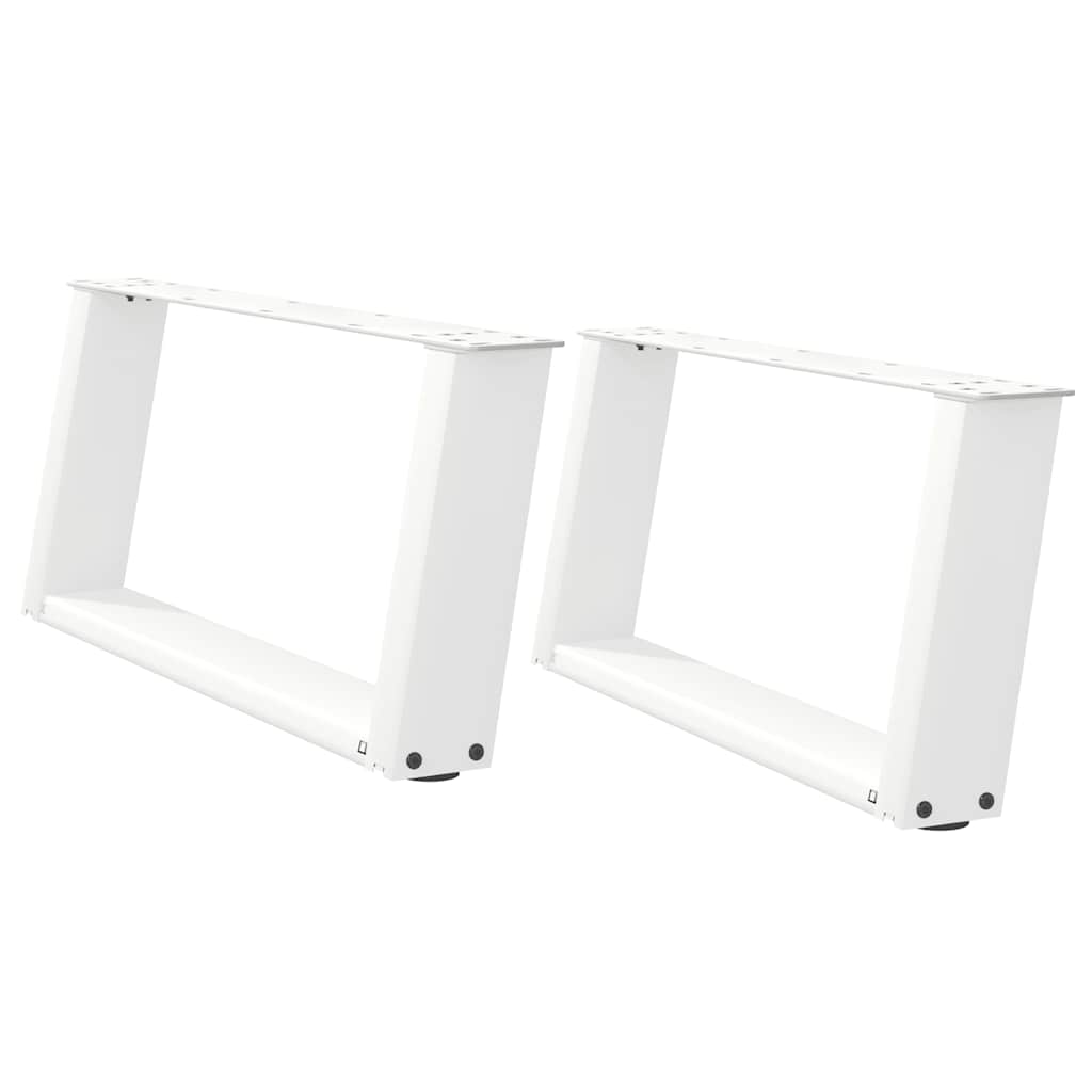 vidaXL Picioare pentru măsuță de cafea în formă de U, 2 buc., alb, 60x(30-31) cm, oțel