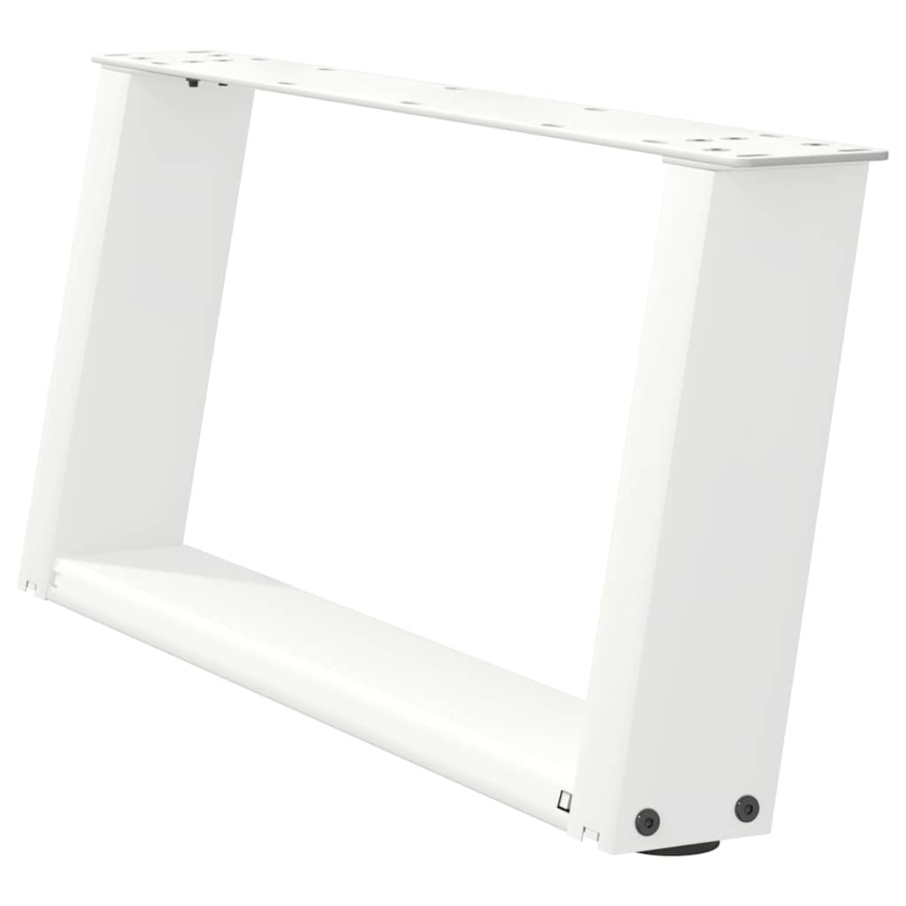 vidaXL Picioare pentru măsuță de cafea în formă de U, 2 buc., alb, 60x(30-31) cm, oțel