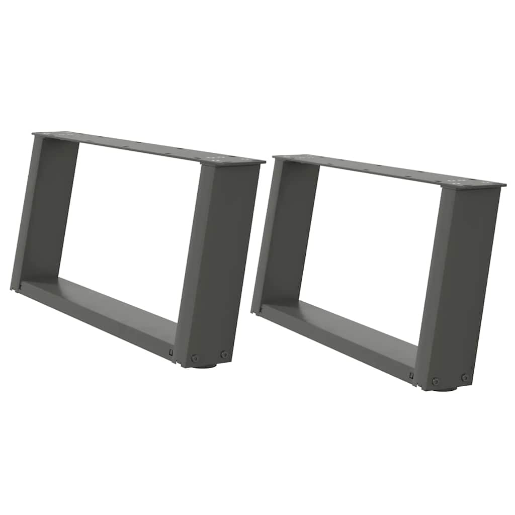 vidaXL Picioare pentru măsuță de cafea în formă de U, 2 buc., antracit, 60x(30-31) cm, oțel vidaXL Picioare pentru măsuță de cafea în formă de U, 2 buc., antracit, 60x(30-31) cm, oțel