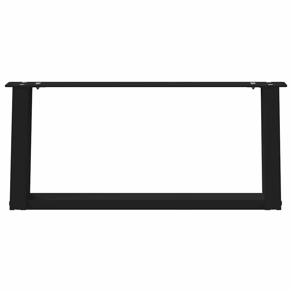 vidaXL Picioare pentru măsuță de cafea în formă de U, 2 buc., negru, 70x(30-31) cm, oțel vidaXL Picioare pentru măsuță de cafea în formă de U, 2 buc., negru, 70x(30-31) cm, oțel