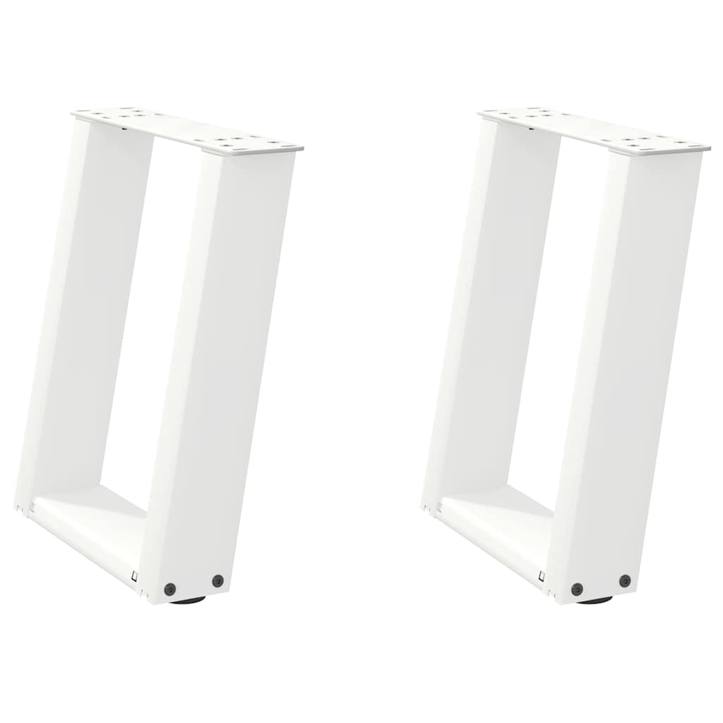 vidaXL Picioare pentru măsuță de cafea în formă de U, 2 buc., alb, 28x(42-43) cm, oțel vidaXL Picioare pentru măsuță de cafea în formă de U, 2 buc., alb, 28x(42-43) cm, oțel