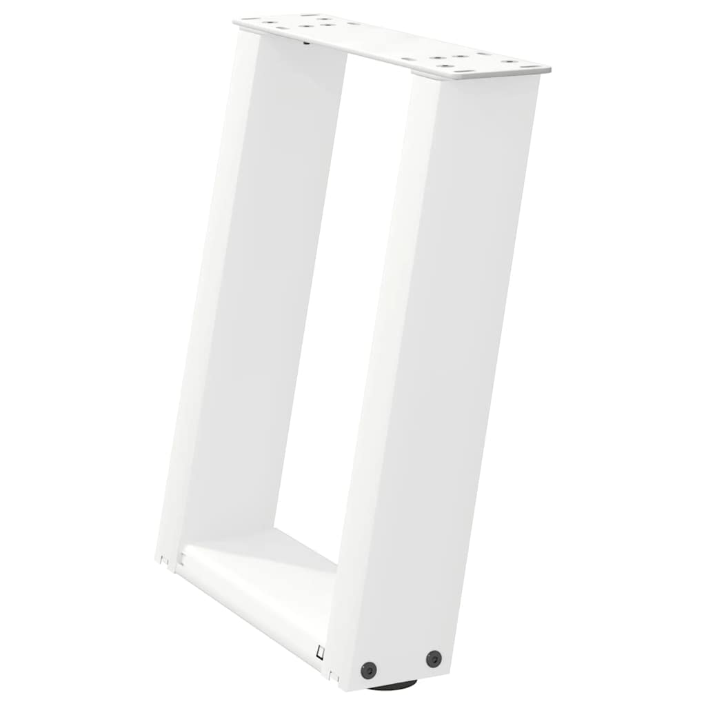 vidaXL Picioare pentru măsuță de cafea în formă de U, 2 buc., alb, 28x(42-43) cm, oțel vidaXL Picioare pentru măsuță de cafea în formă de U, 2 buc., alb, 28x(42-43) cm, oțel