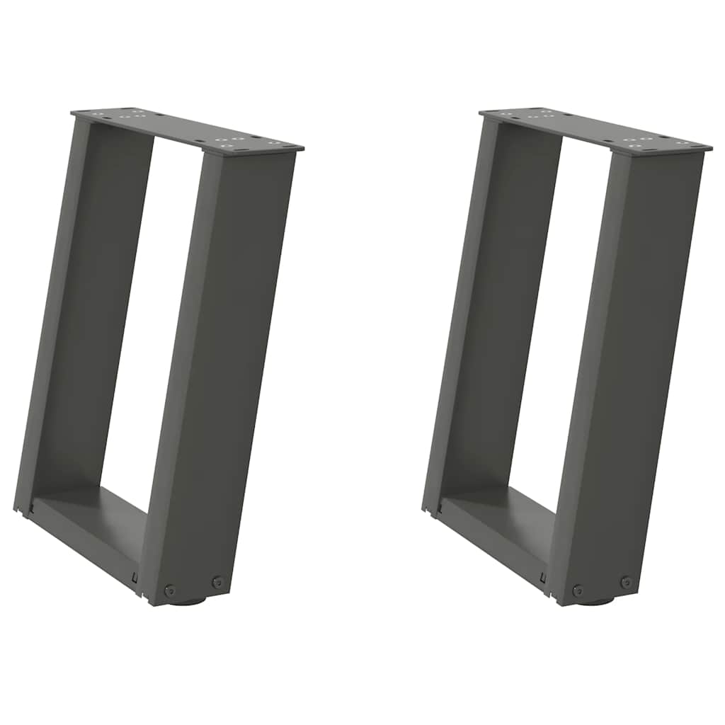 vidaXL Picioare pentru măsuță de cafea în formă de U, 2 buc., antracit, 28x(42-43) cm, oțel vidaXL Picioare pentru măsuță de cafea în formă de U, 2 buc., antracit, 28x(42-43) cm, oțel