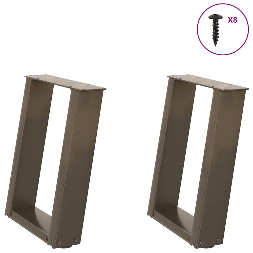 vidaXL Picioare pentru măsuță de cafea în formă de U, 2 buc., oțel natural, 28x(42-43) cm vidaXL Picioare pentru măsuță de cafea în formă de U, 2 buc., oțel natural, 28x(42-43) cm