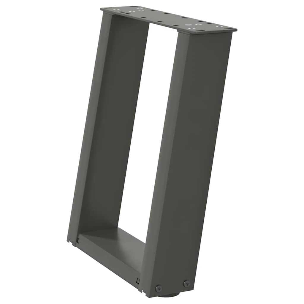 vidaXL Picioare pentru măsuță de cafea în formă de U, 2 buc., antracit, 38x(42-43) cm, oțel