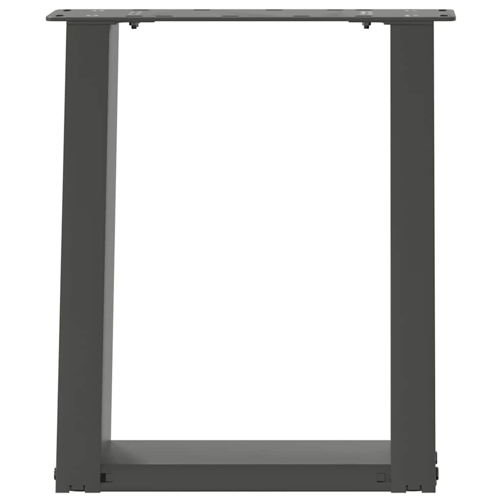vidaXL Picioare pentru măsuță de cafea în formă de U, 2 buc., antracit, 38x(42-43) cm, oțel
