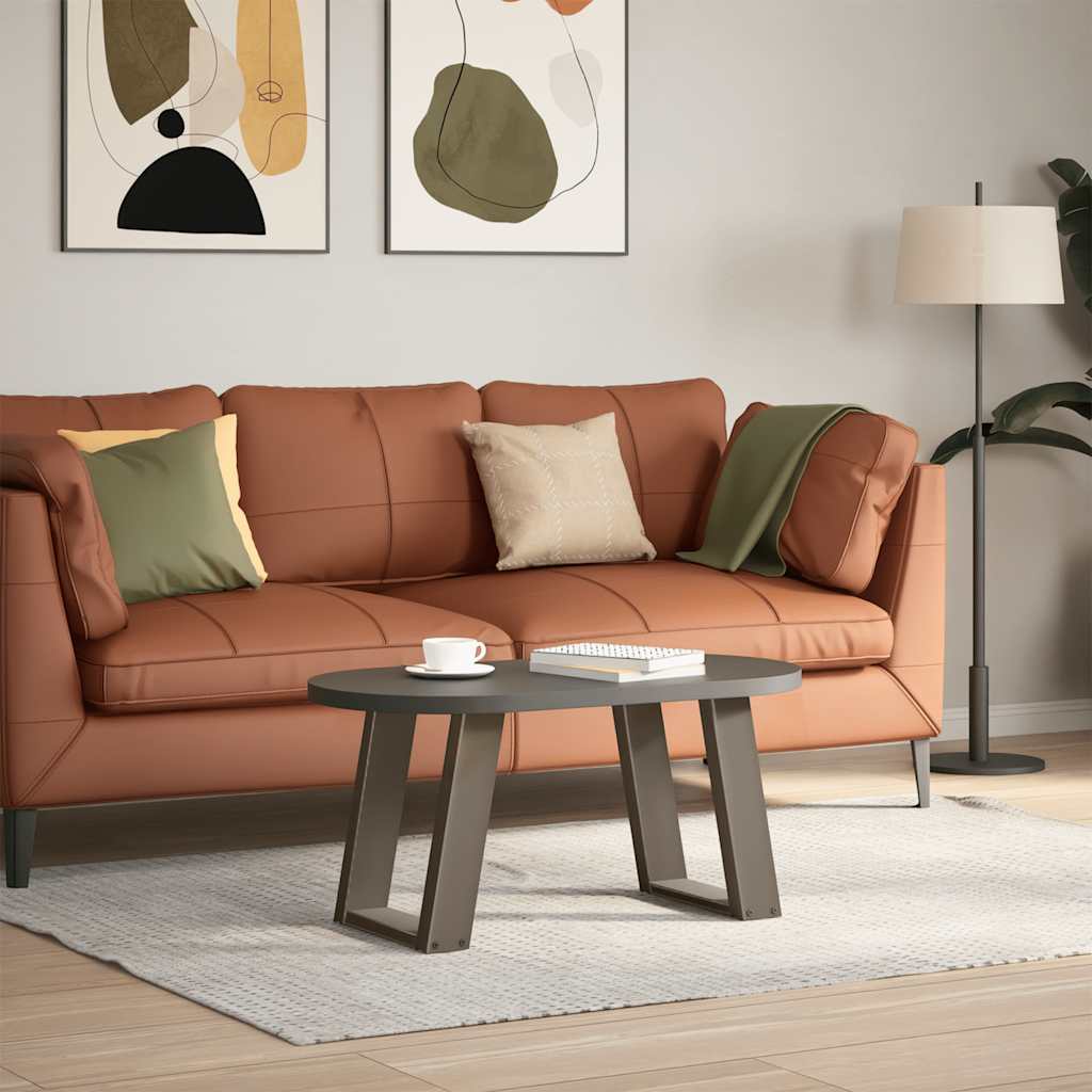 vidaXL Picioare pentru măsuță de cafea în formă de U, 2 buc., oțel natural, 38x(42-43) cm