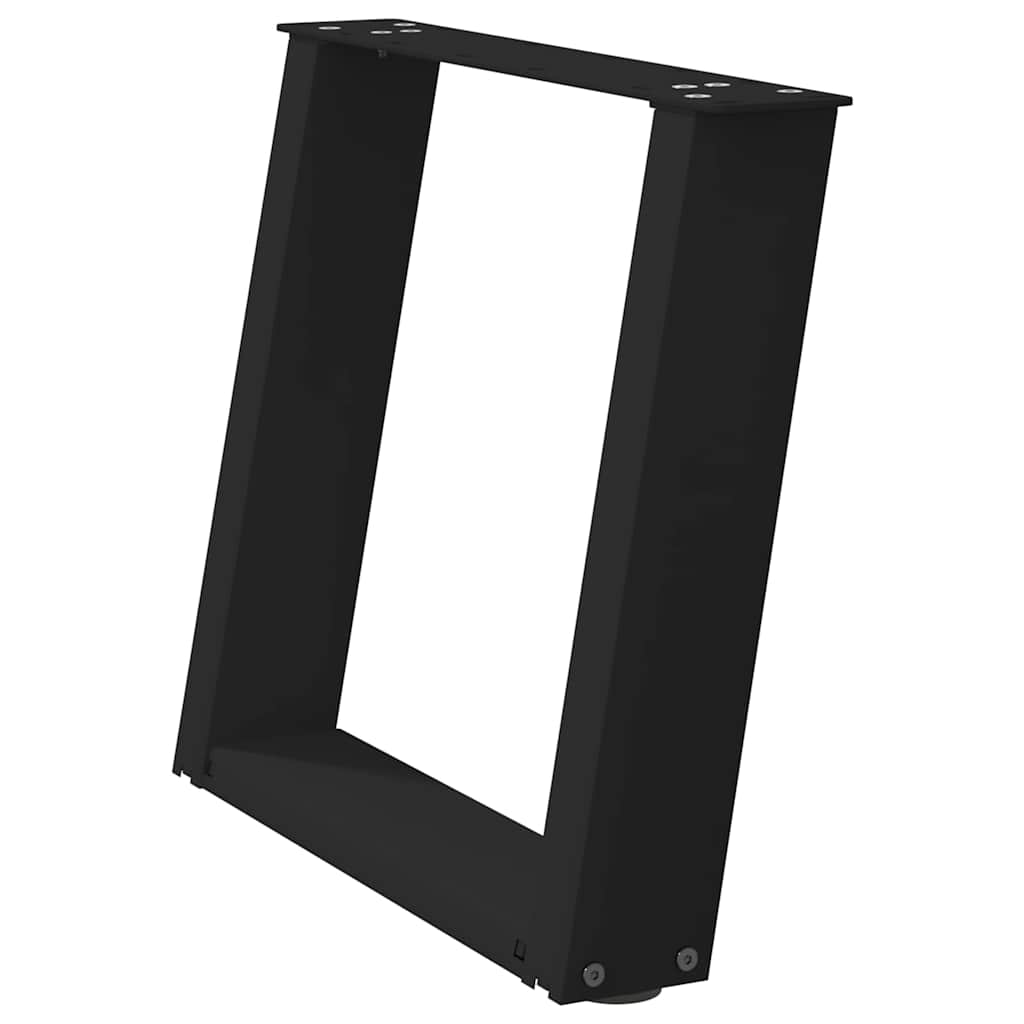 vidaXL Picioare pentru măsuță de cafea în formă de U, 2 buc., negru, 50x(42-43) cm, oțel vidaXL Picioare pentru măsuță de cafea în formă de U, 2 buc., negru, 50x(42-43) cm, oțel