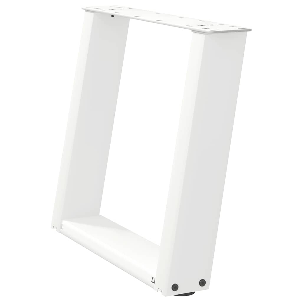 vidaXL Picioare pentru măsuță de cafea în formă de U, 2 buc., alb, 50x(42-43) cm, oțel