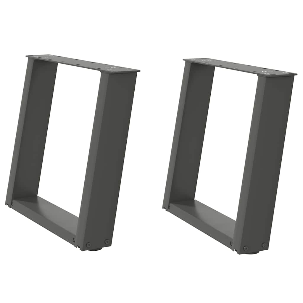vidaXL Picioare pentru măsuță de cafea în formă de U, 2 buc., antracit, 50x(42-43) cm, oțel vidaXL Picioare pentru măsuță de cafea în formă de U, 2 buc., antracit, 50x(42-43) cm, oțel