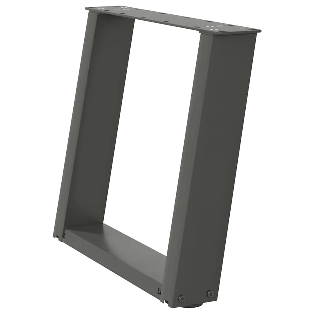 vidaXL Picioare pentru măsuță de cafea în formă de U, 2 buc., antracit, 50x(42-43) cm, oțel vidaXL Picioare pentru măsuță de cafea în formă de U, 2 buc., antracit, 50x(42-43) cm, oțel