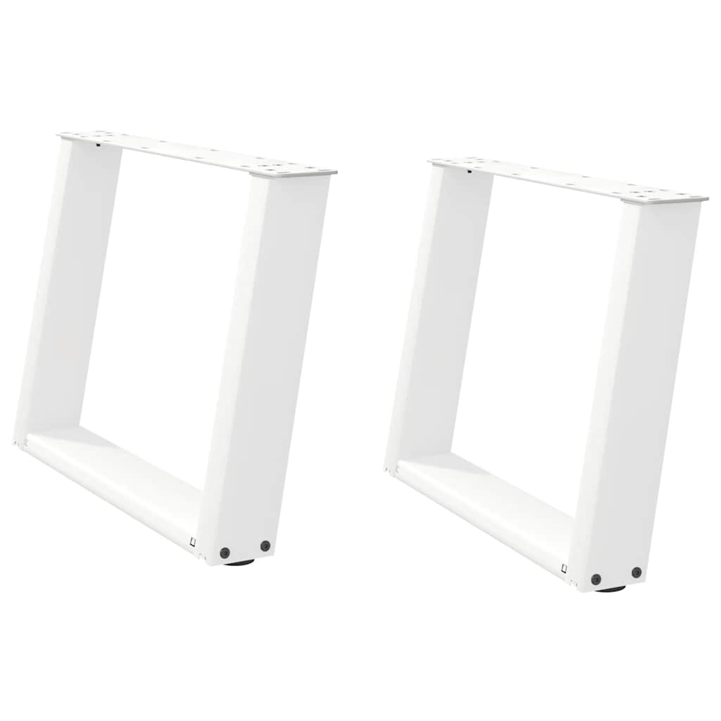 vidaXL Picioare pentru măsuță de cafea în formă de U, 2 buc., alb, 60 x (42-43) cm, oțel