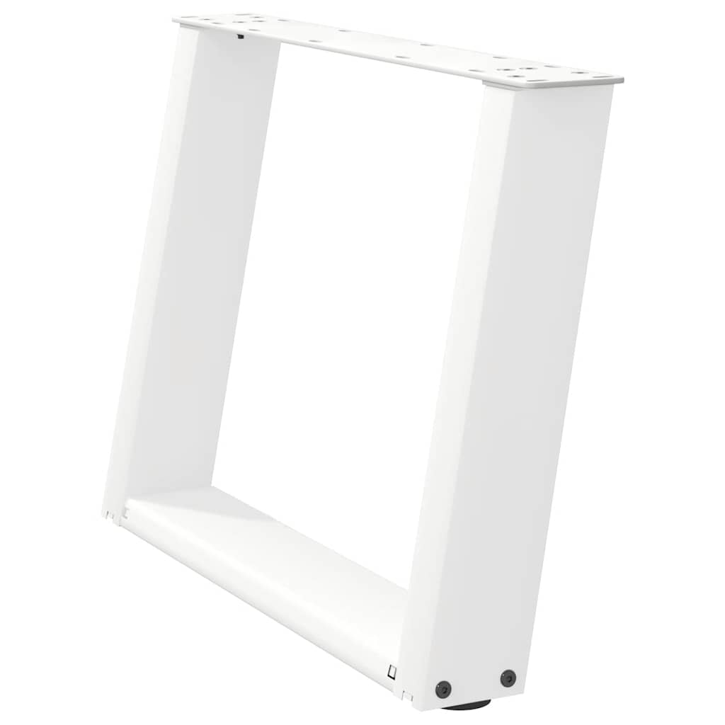 vidaXL Picioare pentru măsuță de cafea în formă de U, 2 buc., alb, 60 x (42-43) cm, oțel