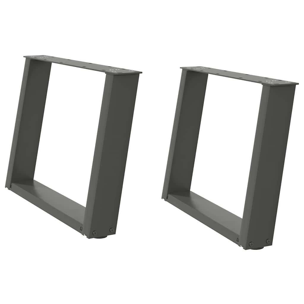 vidaXL Picioare pentru măsuță de cafea în formă de U, 2 buc., antracit, 60x(42-43) cm, oțel vidaXL Picioare pentru măsuță de cafea în formă de U, 2 buc., antracit, 60x(42-43) cm, oțel