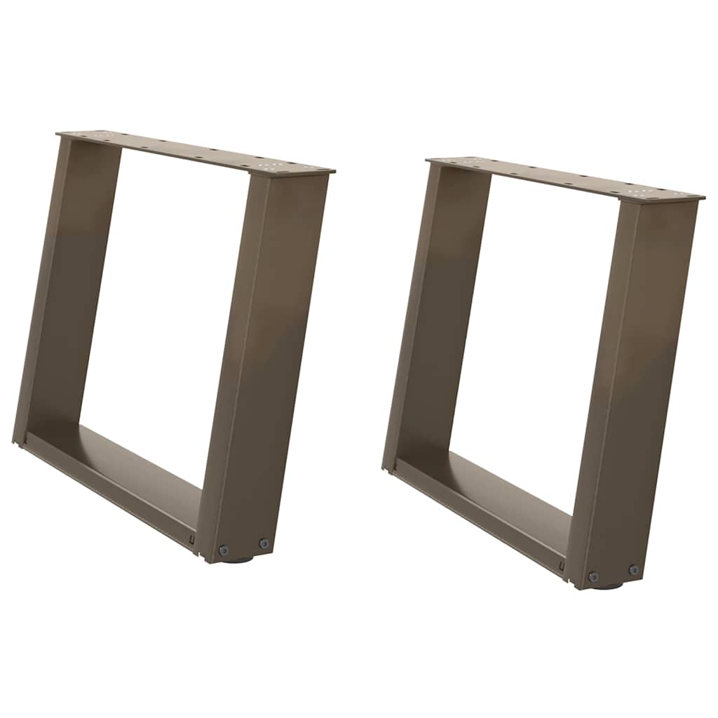 vidaXL Picioare pentru măsuță de cafea în formă de U, 2 buc., oțel natural, 60 x (42-43) cm