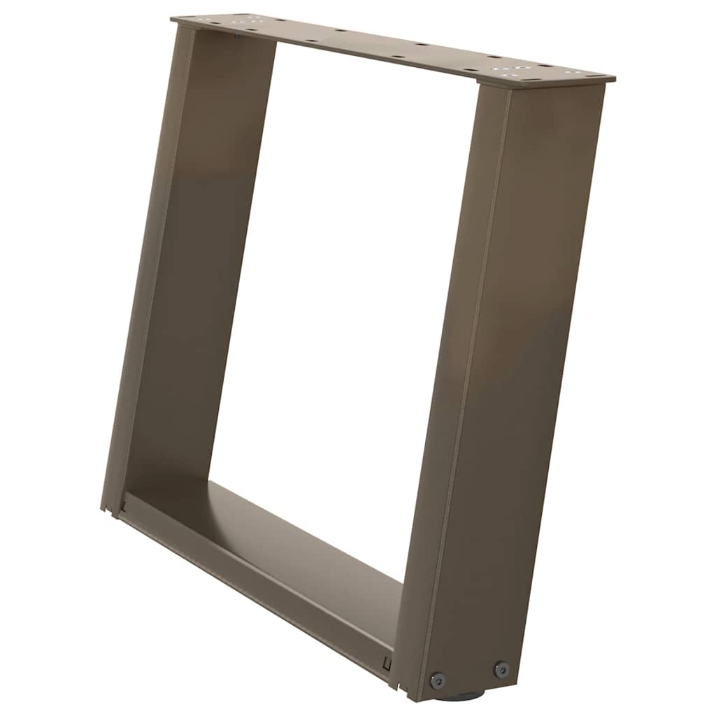 vidaXL Picioare pentru măsuță de cafea în formă de U, 2 buc., oțel natural, 60 x (42-43) cm