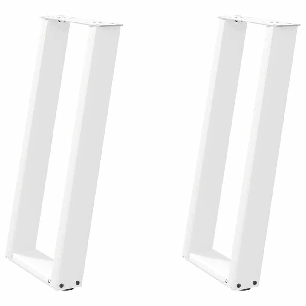 vidaXL Picioare de masă consolă în formă de U, 2 buc., alb, 28x(72-73) cm, oțel