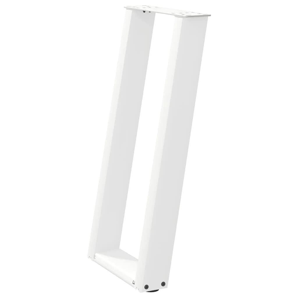 vidaXL Picioare de masă consolă în formă de U, 2 buc., alb, 28x(72-73) cm, oțel