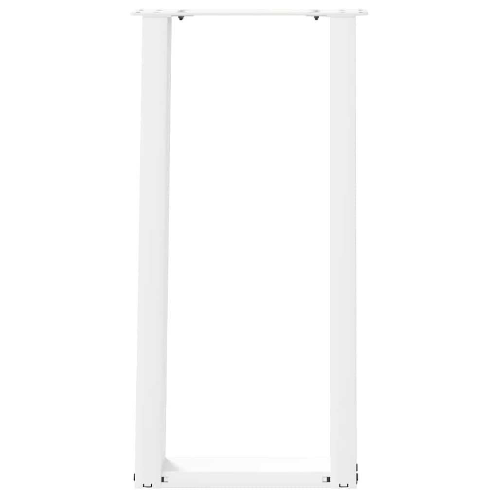 vidaXL Picioare de masă consolă în formă de U, 2 buc., alb, 28x(72-73) cm, oțel