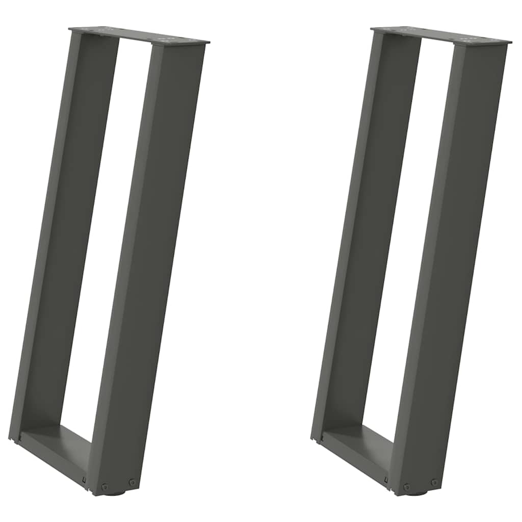 vidaXL Picioare de masă consolă în formă de U, 2 buc., antracit, 28x(72-73) cm, oțel vidaXL Picioare de masă consolă în formă de U, 2 buc., antracit, 28x(72-73) cm, oțel
