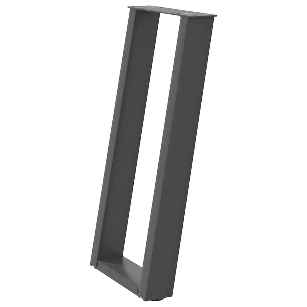 vidaXL Picioare de masă consolă în formă de U, 2 buc., antracit, 28x(72-73) cm, oțel vidaXL Picioare de masă consolă în formă de U, 2 buc., antracit, 28x(72-73) cm, oțel