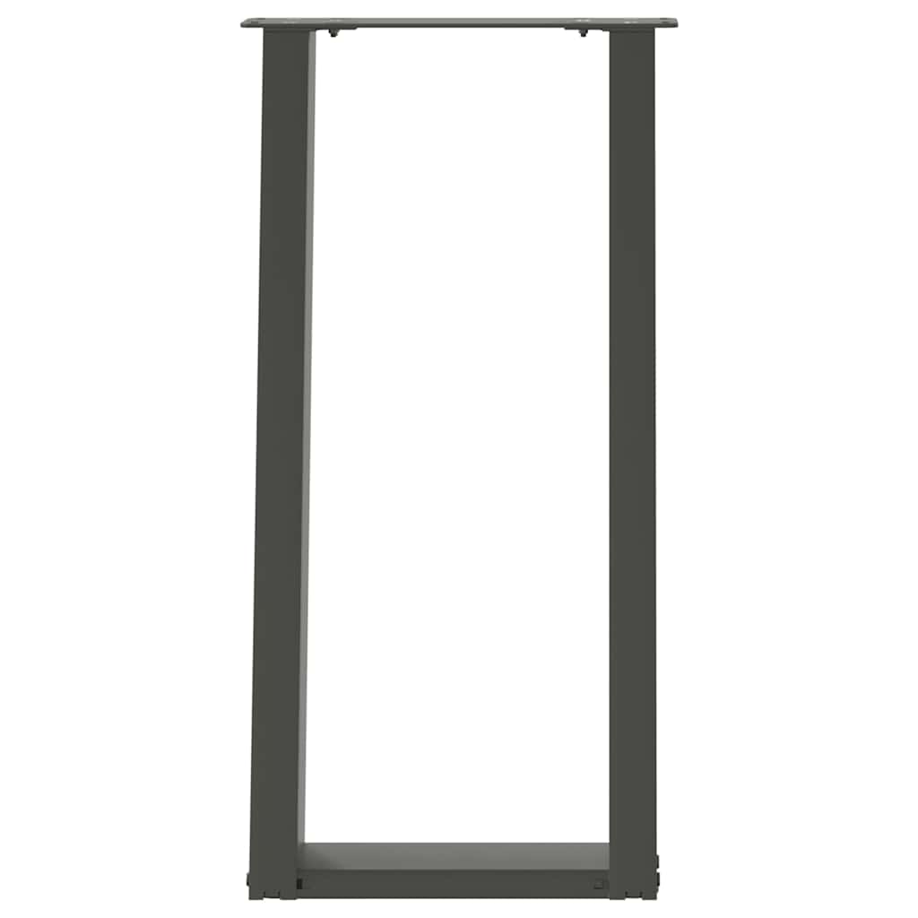 vidaXL Picioare de masă consolă în formă de U, 2 buc., antracit, 28x(72-73) cm, oțel vidaXL Picioare de masă consolă în formă de U, 2 buc., antracit, 28x(72-73) cm, oțel