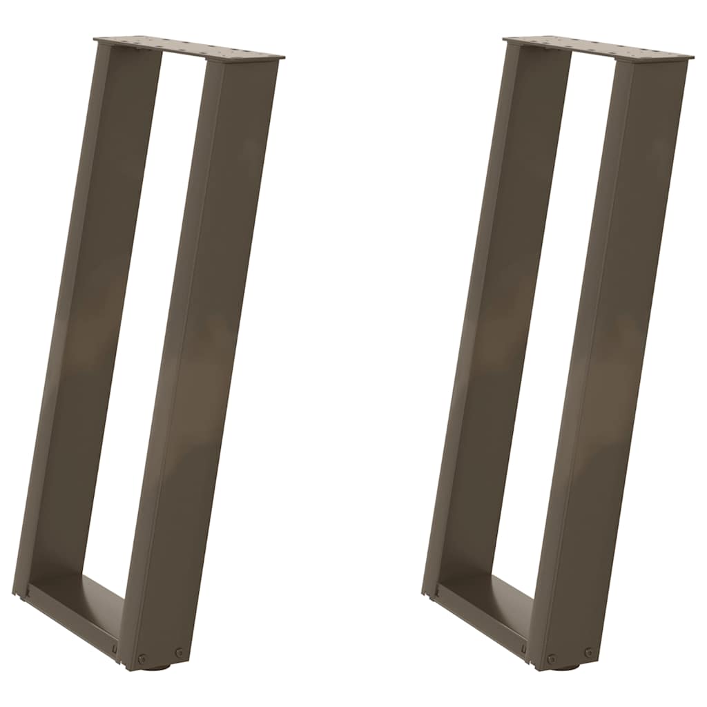 vidaXL Picioare de masă consolă în formă de U, 2 buc., oțel natural, 38x(72-73) cm vidaXL Picioare de masă consolă în formă de U, 2 buc., oțel natural, 38x(72-73) cm