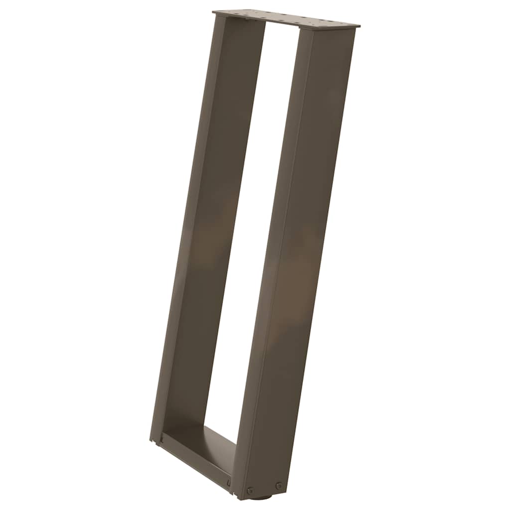 vidaXL Picioare de masă consolă în formă de U, 2 buc., oțel natural, 38x(72-73) cm vidaXL Picioare de masă consolă în formă de U, 2 buc., oțel natural, 38x(72-73) cm