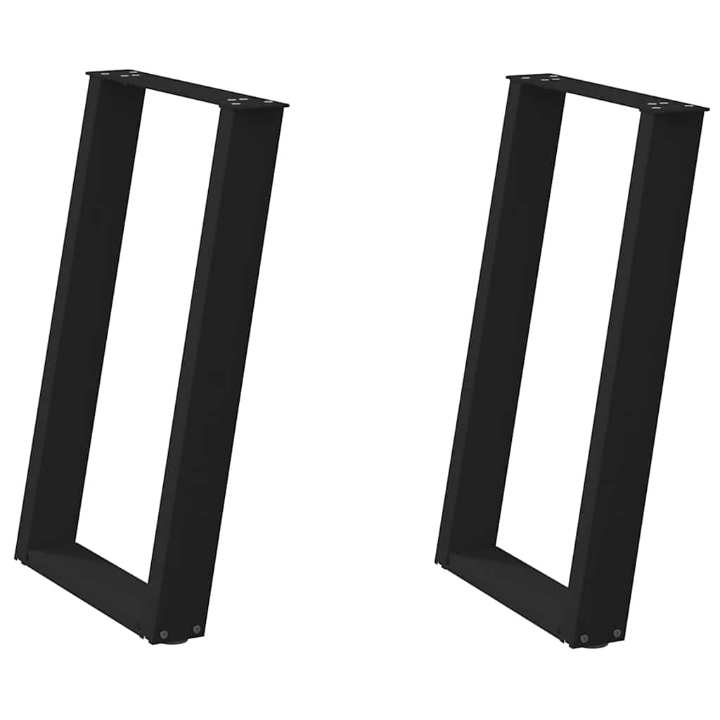 vidaXL Picioare de masă în formă de U, 2 buc., negru, 50x(72-73) cm, oțel vidaXL Picioare de masă în formă de U, 2 buc., negru, 50x(72-73) cm, oțel