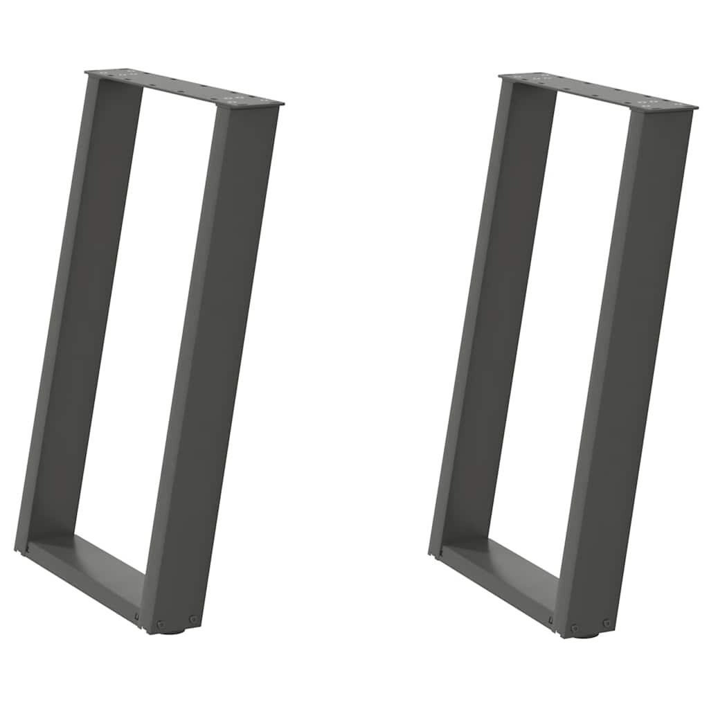 vidaXL Picioare de masă în formă de U, 2 buc., antracit, 50x(72-73) cm, oțel vidaXL Picioare de masă în formă de U, 2 buc., antracit, 50x(72-73) cm, oțel